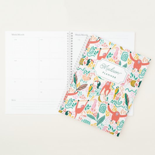Aap Oerwoud Dieren Tropische bladeren Planner (Display)