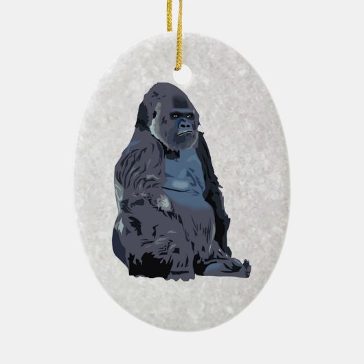 aap of gorilla keramisch ornament (Achterkant)