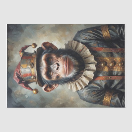 Aap ontsnapt uit het circus - Decoupage - Tissuepapier (Voorkant)