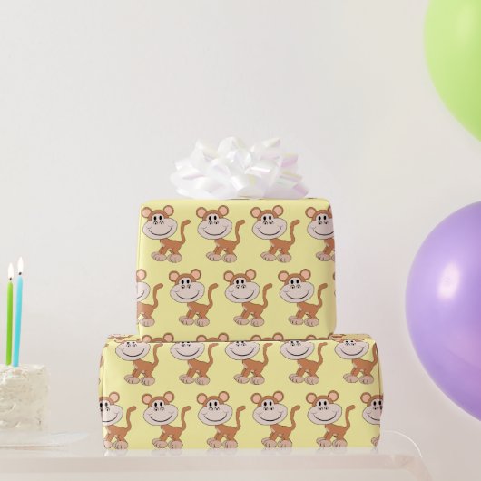 Aap Ontwerp Elke Achtergrondkleur Cadeaupapier (Feestgeschenken)