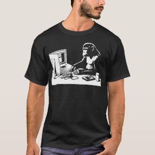 Aap op de computer t-shirt