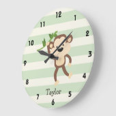 Aap op de Groene Strepen van de Pastelkleur Grote Klok (Hoek)