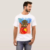 Aap op een bal t-shirt (Voorkant volledig)