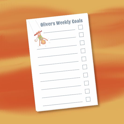 Aap op een Trapeze Kid Wekelijkse Doelen Notities Post-it® Notes