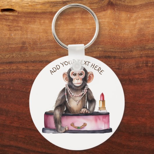 aap op kleedtafel sleutelhanger (Voorkant)