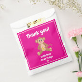 Aap op roze Favour tas Bedankzakje (Gezegeld)