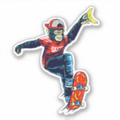 aap op skateboard 4-inch Kiss Cut Vinyl Sticker (Voorkant)