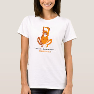 Aap -ORANGUTAN- Bedreigde dieren grafisch - T-shirt