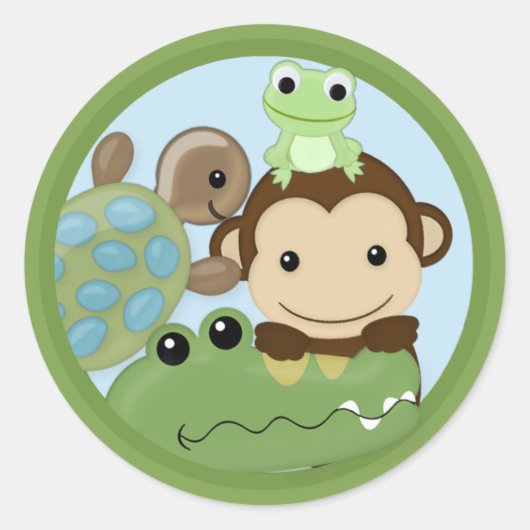 AAP Papagayo Baby shower kikkerschildpad PML-B Sea Ronde Sticker (Voorkant)
