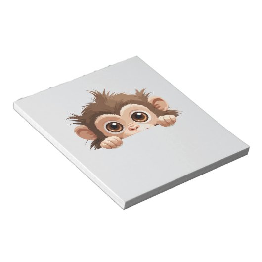 Aap Peeking Schattigee Schattige Funny Animal Cart Notitieblok (Schuin)