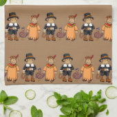 Aap/Pelgrim/Indiaas/Turkije keukenhanddoek (Gevouwen)