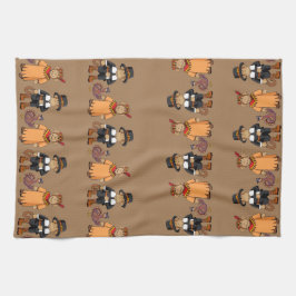 Aap/Pelgrim/Indiaas/Turkije keukenhanddoek