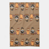 Aap/Pelgrim/Indiaas/Turkije keukenhanddoek (Verticaal)