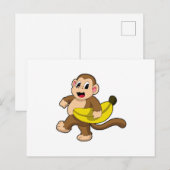 Aap rent met banaan briefkaart (Voorkant / Achterkant)