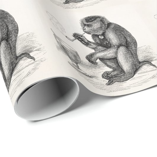 aap Roken pijp apen Dier Cadeaupapier (Rol Hoek)