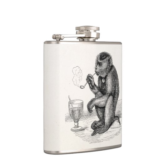 aap Roken pijp apen Dier Heupfles (Rechts)