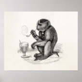  aap Roken pijp apen Dier Poster (Voorkant)