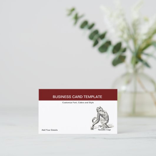 Aap Rond - Jonge orang-oetan aap Visitekaartje (Staand voorkant)