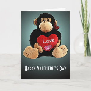 Aap rond Valentijnsdag Kaart