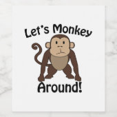 aap rond wijn etiket (Enkel label)