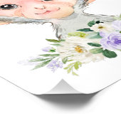 aap, Safari, paarse bloemen, genderneutraal Foto Afdruk (Hoek)