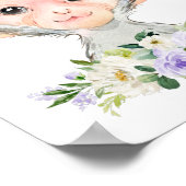 aap, Safari, paarse bloemen, genderneutraal Poster (Hoek)