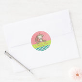 Aap Schattige Kawaii blij Dank je Ronde Sticker (Envelop)