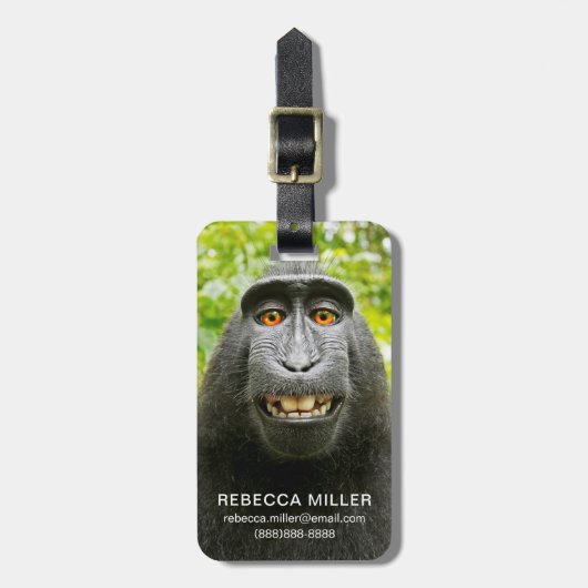 Aap Selfie Bagagelabel (Voorkant verticaal)