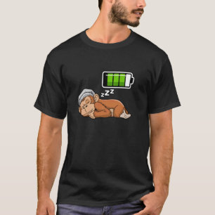 Aap slaapt oplaadt nacht bedtijd t-shirt