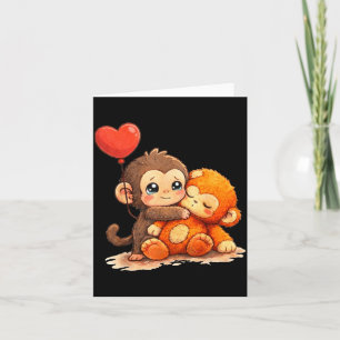 Aap slaat baby schattige baby grappig dier grote l kaart