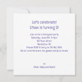 Aap smash taart verjaardag, aap uitnodiging (Achterkant)