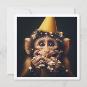 Aap smash taart verjaardag, aap uitnodiging (Voorkant)