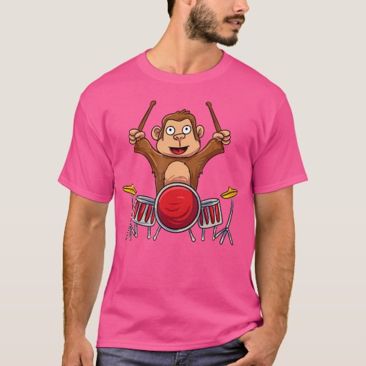 Aap speelt drummer t-shirt (Voorkant)