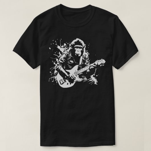 Aap speelt gitaar t-shirt (Design voorkant)