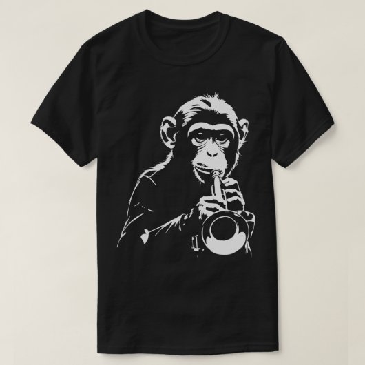 Aap speelt op de trompet t-shirt (Design voorkant)