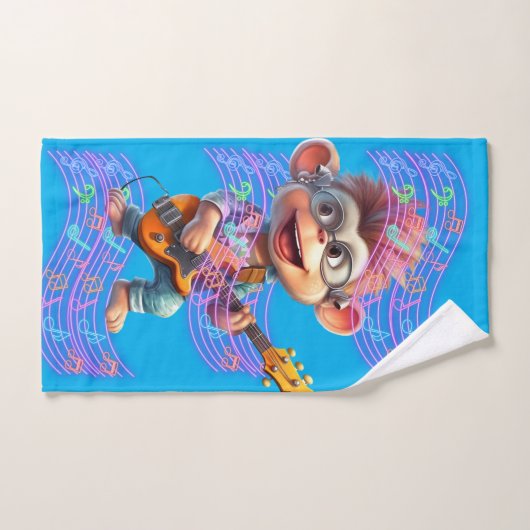 Aap spelen muzikale handdoek (Handdoek)