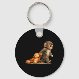 Aap Stomp Baby Makaak Kleine Stomp Grote Cute Sleutelhanger