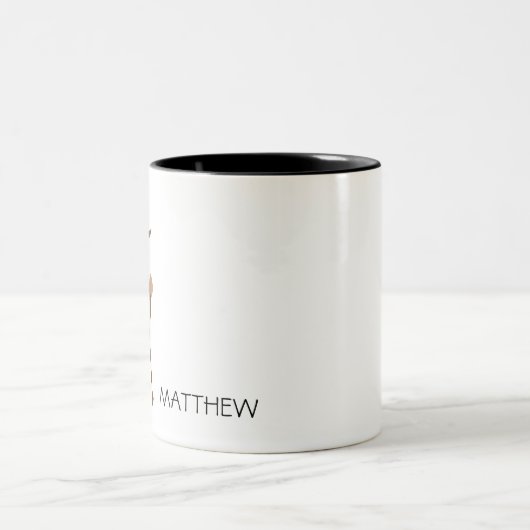 aap tweekleurige koffiemok (Center)