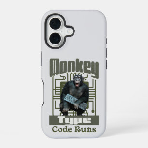 Aap Type, Code Loopt Grappig Full-Stack Ontwikkela iPhone 16 Hoesje