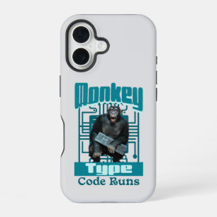Aap Type, Code Loopt Grappig Full-Stack Ontwikkela iPhone 16 Hoesje