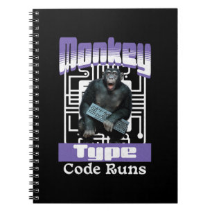 Aap Type, Code Loopt Grappig Full-Stack Ontwikkela Notitieboek