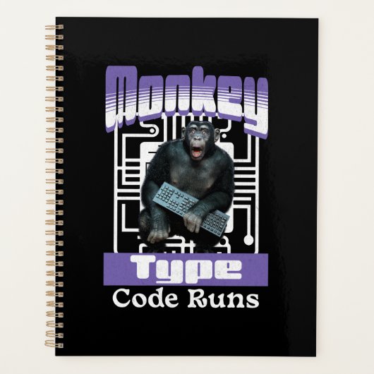 Aap Type, Code Loopt Grappig Full-Stack Ontwikkela Planner (Voorkant)