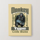 Aap Typt, Code Loopt Grappig Full-Stack Ontwikkela Button (Voorkant)