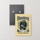 Aap Typt, Code Loopt Grappig Full-Stack Ontwikkela Button (Voorkant / Achterkant)