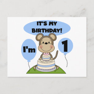 Aap Verjaardag Jongen 1e Briefkaart