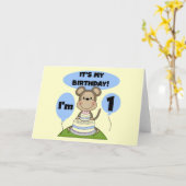 Aap Verjaardag Jongen 1e Kaart (Gele Bloem)