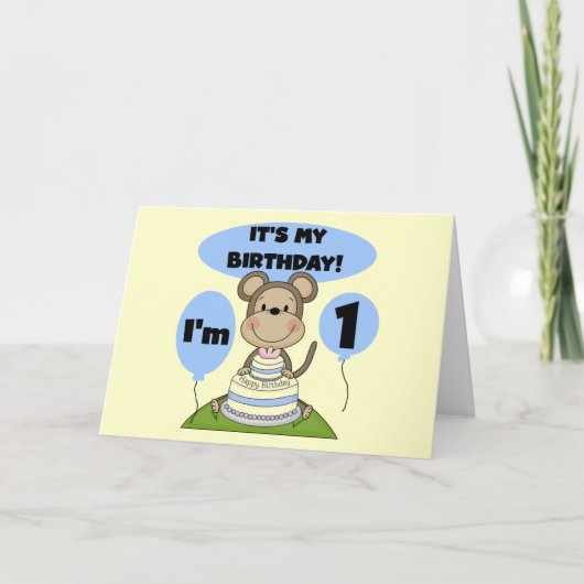 Aap Verjaardag Jongen 1e Kaart (Voorkant)