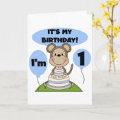 Aap Verjaardag Jongen 1e Kaart (Gele Bloem)