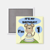 Aap Verjaardag Jongen 1e Magneet (Voorkant / Achterkant)