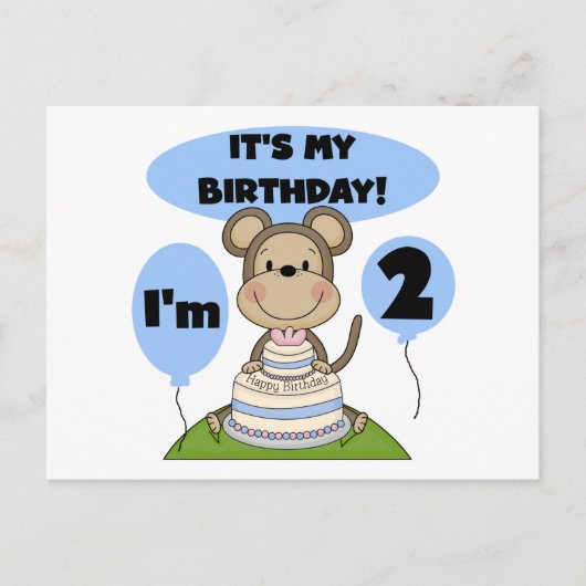 Aap Verjaardag Jongen 2e Tshirts en geschenken Briefkaart (Voorkant)